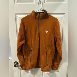Antigua Texas Longhorns Fleece Quarter Zip Pullover Jacket Orange Men’s Small